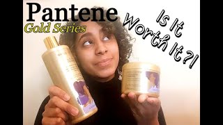 Pantene Gold Series Review For Luscious Curls  One Product Wash and Go  Curl Defining Pudding [upl. by Othelia]