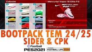 BOOTPACK PES 2021 amp FL24  TEMP 2425  SIDER amp CPK pes2021 pes2020 efootball mod cr7 boots [upl. by Bridie701]