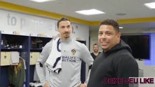 Reação de Ibrahimović ao receber a visita de Ronaldo Fenômeno la nos Estado Unidos [upl. by Natehc]