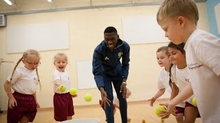 Timothy FosuMensah and Phil Jones teach kids to Move With Manchester United [upl. by Hentrich566]