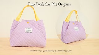 Comment Coudre un Sac Plié Origami en Tissu Matelassé  Tuto  Patron PDF  Couture Facile Mimi [upl. by Atirahs780]