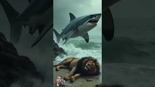 Whale Vs Lion✅❤️ shorts ai lion whale viral animals [upl. by Llerref]