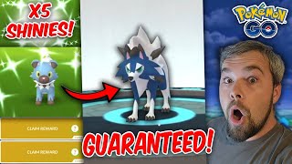 How to get a Guaranteed Dusk Lycanroc 5 Shinies Caught Pokémon GO Lustrous Odyssey Event [upl. by Asli]