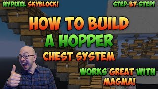 How to Build a Minecraft Hopper Chest System  How Hoppers Work  Hypixel Skyblock [upl. by Wershba]