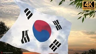 South Korean Flag amp National Anthem 4K CC [upl. by Drud]