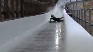 Lillehammer2015 Skeleton crash at a speed of 112 km h [upl. by Maurits608]