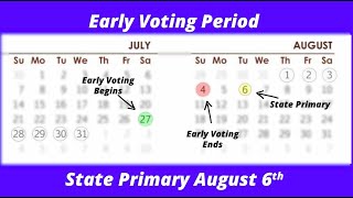 Vote early from July 27 to Aug 4 in the Primary Election [upl. by Ynot96]