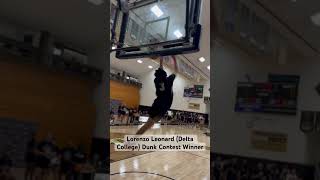 Lorenzo Leonard Delta College Dunk Contest Winner basketball ballisllife basketballdrills aau [upl. by Llatsyrc684]