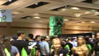 Minecon 2011 Day 1  Exhibit Hall Costumes Fans [upl. by Ainesell440]