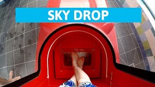 Plopsaqua De Panne  Sky Drop  Extreme Trapdoor Water Slide NEW [upl. by Llennehc919]