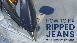 How to Fix Ripped Jeans with IronOn Patches [upl. by Warder917]