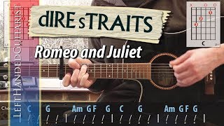 Dire Straits  Romeo and Juliet  guitar lesson standard tuning [upl. by Hanshaw]