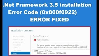 Fix Net Framework 35 installation error code 0x800f0922 [upl. by Airla]