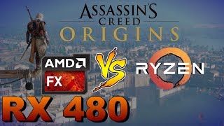 Fx 8350 vs Ryzen 7 1700  Rx 480 8GB  Assassins Creed Origins Benchmark [upl. by Efeek]