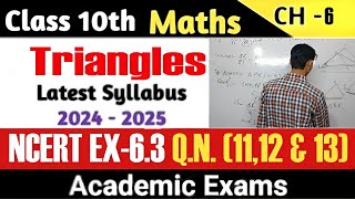 NCERT chapter 6 Triangles exercise 63। Question no 1112 amp 13। academic exams। class 10th triangles [upl. by Elliott65]