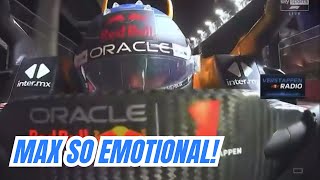 Max Verstappen so EMOTIONAL on the radio after Winning his 4th F1 World Champion LasVegasGP [upl. by Selfridge]