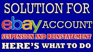 HOW TO REINSTATE EBAY PERMANENTLY SUSPENDED ACCOUNT  STEP BY STEP GUIDE  AMAZON TIPS OFFICIAL [upl. by Ahsieat]