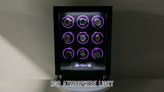 9 Watch Winder with Fingerprint Lock and RGB Light [upl. by Ayekim]