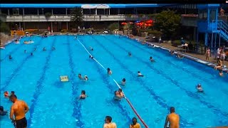 Freibad im Sportparadies Gelsenkirchen mit 10 Meter Sprungturm [upl. by Gawlas]