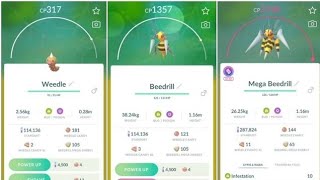 Weedle to Beedrill Evolution  Mega Beedrill in Pokémon GO  Ultimate BugType Power [upl. by Aniakudo]