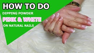 How To Do Pink amp White Dipping Powder ♥ SNS Nails  Dipping Powder ♥ Regal Nails Salon [upl. by Jory378]