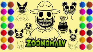 Drawing and Coloring All Zoonomaly Monsters Zookeeper Monster Bunny Monster Fish and More [upl. by Ahsasal927]