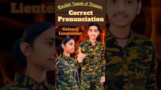 Lieutenant amp Colonel  सही उच्चारण englishjungleofpranay advancedenglish vocabulary [upl. by Natala]