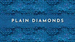 How to Knit the Plain Diamonds Stitch  Knitting Stitch Pattern  English Style [upl. by Nnahaid840]