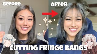 cutting fringe bangs  Easily hidden bangs tutorial  GABBY HUA [upl. by Gavrielle]