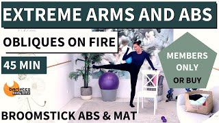 TRAILER FOR 45 MIN EXTREME ARMS AND ABS WORKOUT AT HOME  STANDING ABS amp MAT  OBLIQUES ON FIRE [upl. by Ennoitna]