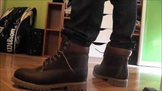 Rocking Timberland Heritage Boots  Classic 6Inch Premium Canadians Dark Brown  Shoe Review [upl. by Isteb]