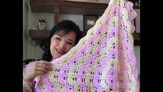 🌼🌺 Cómo Tejer una Toquilla o Manta en Cuadrado para Bebé  Crochet Muy Fácil  Con Laura Cepeda 🌼🌺 [upl. by Marisa603]