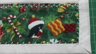 Patchwork TischdeckeTischläufer für Weihnachten Saum nähen [upl. by Noemys]