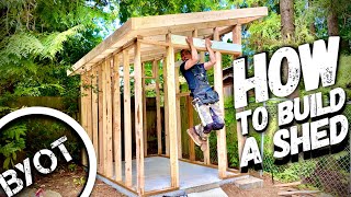 BUILDING A LEAN TO SHED  START TO FINISH Part 1 of 2 [upl. by Marilee819]