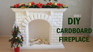 DIY cardboard Fireplace  Камин из картона своими руками [upl. by Yelbmik]