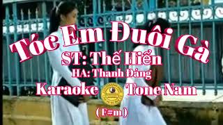 KARAOKE  Tóc Em Đuôi Gà Tone Nam Fm Nhạc Sống [upl. by Ilka]