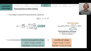 04 04 Thermodynamics of Water Splitting [upl. by Mandie]