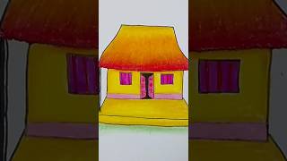 How to draw a Vellege house House drawing step by step house shorts shortsfeed [upl. by Ennaehr]