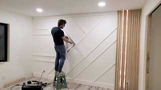 How To Build A Smart LED Slat Wood Accent Wall [upl. by Adamec]