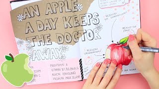 Warum sind Äpfel gesund  Healthy Monday Journal  Karin Brushmarker PRO  Foxy Draws [upl. by Aerehs]