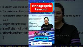 UGC NET Paper 1  Ethnographic Research ugcnet ugcnetpaper1 shortsfeed shorts [upl. by Lezned243]