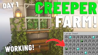 Minecraft Creeper Farm 121 Tutorial Easy and Efficient Gunpowder Farm [upl. by Olnee812]