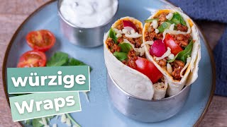 GEFÜLLTE WRAPS mit Hackfleisch und Käse 🧀🌶️ so lecker amp einfach [upl. by Leeke]