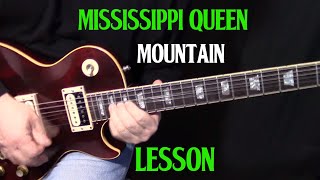 how to play quotMississippi Queenquot on guitar by Mountain  Leslie West lesson tutorial [upl. by Acirahs661]