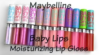 Maybelline Baby Lips Moisturizing Lip Glosses Lip Swatches amp Review [upl. by Gerfen36]