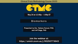 2023 Clinical Trials Methodology Course Biomarkers [upl. by Dulcy]