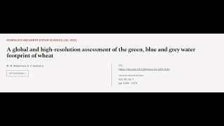 A global and highresolution assessment of the green blue and grey water footprint o  RTCLTV [upl. by Nnail]