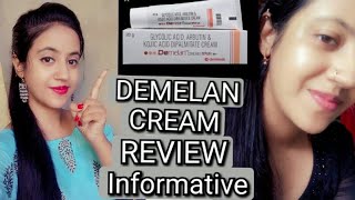 DEMELAN CREAM REVIEWdark spotspigmentationbefore and afterHow to usebenefitINDIAN BEAUTY BEATS [upl. by Ecnesse810]