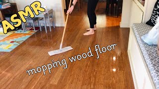 ASMR mopping wood floor with microfiber cloth mop No talking asmr asmrcleaning [upl. by Fairley]