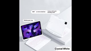 360 Swivel Keyboard Clear Case For IPad Smart Trackpad Bluetooth Keyboard Case Cover With Pen Slot [upl. by Ellinad504]